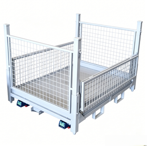 Cage de stockage mobile pliable avec roues, chariot en treillis métallique roulant pour la logistique, le picking et la manutention - Product Image 2