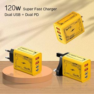Hot 120w GAN Fast Charging Dual Usb Type C Wall Charger Quick Charge 2 Ports Qc3.0 Pd Usb C Fast Charging Mobile Phone Charger - Product Image 2