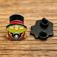 Épinglette en émail personnalisée de cirqueur de dessin animé, badge métallique avec attache en caoutchouc noir pour collection et décoration de mode sur le thème des personnages de cirque