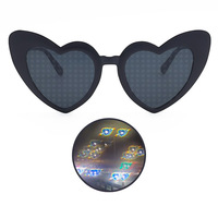 Lunettes de soleil unisexes à effet cœur personnalisées avec logo, lunettes de soleil en forme de cœur pour femmes, effet feux d'artifice