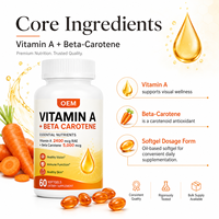 Gélules de Vitamine A et Bêta-Carotène pour le Bien-être Visuel, la Nutrition de la Peau et le Soutien de la Fonction Immunitaire dans des Formules Quotidiennes à Base d'Huile