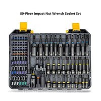 Kit de 80 embouts de tournevis à chocs en acier CR-V, embout de 1/4 pouce (6,35 mm), pour réparation mécanique domestique