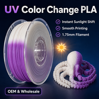 Filament PLA photochromique réactif aux UV 1,75 mm/3,0 mm 1 kg avec effet blanc-rouge pour imprimantes 3D FDM/FFF, fabricants, grossistes, revendeurs