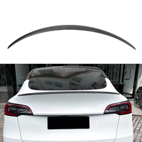 Aileron arrière en fibre de carbone véritable en forme d'aile pour Tesla Model Y, noir brillant, pare-chocs de coffre, accessoires automobiles de haute qualité