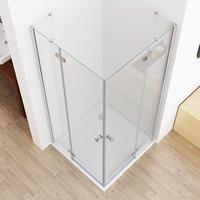 Charnière de salle de bain européenne sans cadre douche porte en verre Pivot cabine de douche pliante