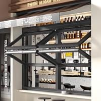 Fenêtre à battant en aluminium commerciale pour café-restaurant, fenêtre à auvent verticale avec comptoir