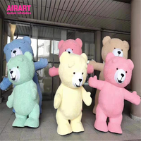 Costume d'ours drôle gonflable de rue, costume de mascotte d'explosion de fourrure pour l'interaction de représentation de mariage