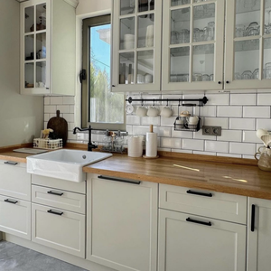 Meubles de cuisine modulaires de style moderne en MDF laqué, stratifié, résine, marbre artificiel, avec panier de rangement K13 - Product Image 3