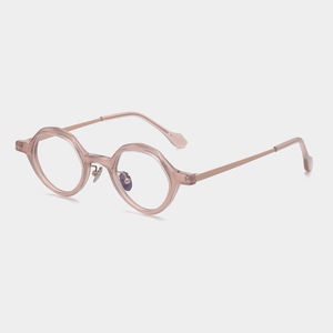 カスタマイズされた黒フルフレーム光学眼鏡古典的なユニセックス丸い眼鏡固体チタンフレーム処方フレンドリー - Product Image 2