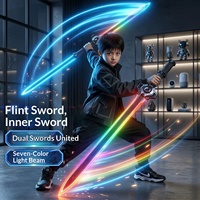 Épée Double Lumineuse et Colorée Firestone Sword-in-Sword, Effet Sonore et Lumineux, Épée Sacrée de l'Empereur, Jouet de Combat pour Enfants de 14 Ans et Plus