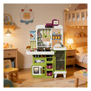 Kids Cooking Kitchen Toy <b>Bench</b> Sink Burner Cupboard Rack Utensils Skill Practice Creative Thinking Home Recreation - Product Image 4