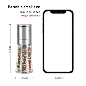 Mini nấu ăn công cụ nhà bếp trang trí nội thất phụ kiện thép không gỉ Glass hình nón Burr Pepper Mills Manual nghệ tây Muối Máy xay - Product Image 3