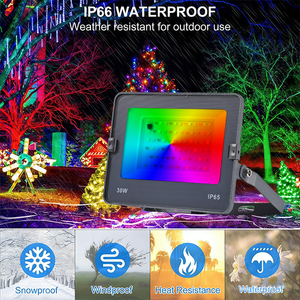 Reflector LED RGB <span class=keywords><strong>para</strong></span> Halloween de 10W, WiFi, Exterior, IP66, Impermeable, Control por Voz y App, Cambio de Color Inteligente - Product Image 5