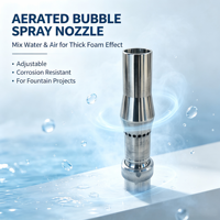 Buse à jet de mousse pour fontaine extérieure en acier inoxydable 304, tête de fontaine à bulles réglable pour bassin de jardin et projets paysagers