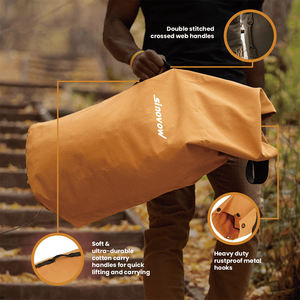 ถุงใบไม้ผ้าใบหนา 18 ออนซ์ Sinovow - ถุงใส่ขยะในสวนแบบใช้ซ้ำได้ ทนทานต่อสภาพอากาศ สำหรับทำความสะอาดกลางแจ้ง พร้อมหูหิ้ว - Product Image 3