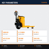 Chariot élévateur électrique robuste de 3 tonnes, transpalette tout-terrain pour entrepôt industriel et chargement portuaire