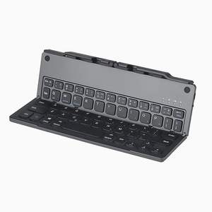 Mini clavier Bluetooth pliable ultra-fin portable rechargeable avec support caché - Product Image 1