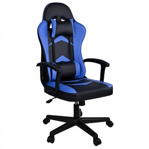 Blue Black Ergonomic Gaming <b>Chair</b> <b>Swivel</b> Computer <b>Desk</b> <b>Chair</b> High Back Padded Seat with Headrest - Product Image 3