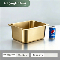 Goldfarbener Edelstahl Gastronormbehälter GN-Behälter Lebensmittelaufbewahrung Warmhaltebehälter für Buffet Restaurant Küche