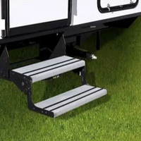 Équipements de voyage de luxe Escaliers de camping-car rétractables en 2 étapes en alliage d'aluminium Marches antidérapantes pour camping-car