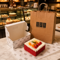 Boîte à gâteau en papier kraft pliable, résistante à la graisse, avec logo personnalisé, biodégradable, recyclable, en matériaux écologiques recyclés, ensemble de boîtes à gâteau, emballage pour gobelets en papier