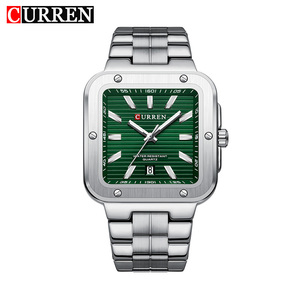 8479 CURREN Men's Sport Coin Watch Waterproof Square Business Cartoon Simple Stainless Strap 20mm Date Calendar Luminous Alloy - Product Image 1