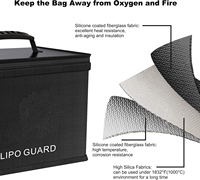 Estuche organizador de batería de litio con cremallera de gran capacidad, personalizado, negro, a prueba de explosiones e ignífugo, bolsas y estuches para usos especiales