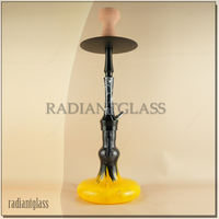 Ensemble chicha jaune à base unique, cachimbas à tube unique, 55 cm, grand fumée, sheesha hukkah pour bar KTV