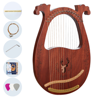 Factory Supply 24 String Mahogany Lyre Harp Mini Portable Lyre Soft Voice Kids Adult Gift OEM ODM Custom Musical Lyre Instrument