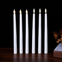 2 * piles AAA sans flamme, pilier de télécommande délicat, lumière chaude et scintillante 6 pcs/pack Bougie conique LED pour fête, mariage, maison, dîner.