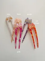 Épingles à cheveux et attrape-cheveux en forme de U en résine acrylique mignonne de haute qualité/épingle à cheveux de chat en acétate de cellulose personnalisée pour bébés filles