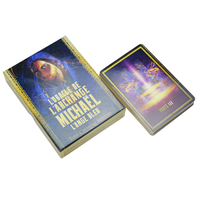 Kartu Tarot pinggiran Foil emas cetak kustom kartu Oracle ramah lingkungan kertas penegasan positif kartu Tarot dengan buku panduan
