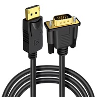 Adaptador DP a VGA HDTV DP macho a VGA macho El cable convertidor proporciona un rendimiento de cable superior y conexiones confiables