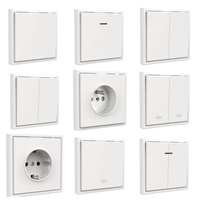 Prise murale européenne 16A/10A à encastrer - 250V, matériau PC, prise électrique française et interrupteur (certifié CE)