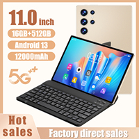 Tablet PC Internasional S23U Murah 11" 16GB 1TB Kamera Malam 108MP 8000mAh 5G Sidik Jari ID Wajah Multibahasa Merek Asia