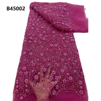 CHOCOO Tissus en dentelle perlée de haute qualité pour femmes, tissu en dentelle dorée brodé de sequins nigériens de luxe
