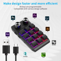 Teclado mecánico macro multifuncional con 12 teclas personalizables 2 perillas-Teclado de juego RGB de una mano programable