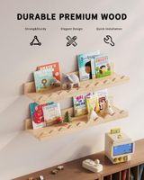 Étagère murale flottante en bois à double niveau pour enfants, pour la décoration de la chambre d'enfant et de la salle de bain, bébé et tout-petit