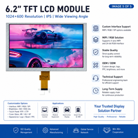 Maßgefertigtes IPS Wide View 6,2 Zoll 1024x600 MIPI 4-Kanal AA 137,47x77,23mm TFT LCD Modul für Smart Home Steuerung Mit Stabiler Versorgung