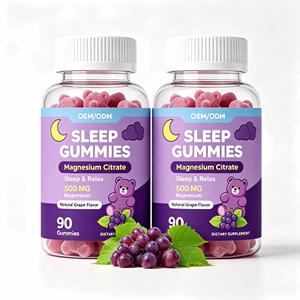 Gummies pour le sommeil en marque blanche OEM, 500 mg de citrate de magnésium, saveur naturelle de raisin, pour adultes, favorisant le sommeil et la relaxation, 90 unités - Product Image 1