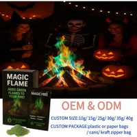 Paquets OEM et ODM à changement de couleur de flamme verte directement en usine pour feu de camp et cheminée de festival
