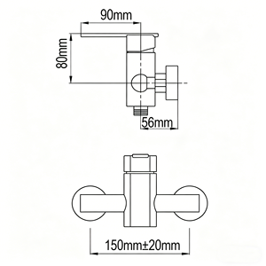 Robinet de <span class=keywords><strong>Douche</strong></span> Mural Pas Cher pour Salle de Bain avec Corps en Laiton et Poignée en Zinc - Product Image 2