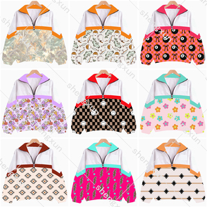 <span class=keywords><strong>Giacca</strong></span> Sportiva Leggera da <span class=keywords><strong>Donna</strong></span> con Logo Personalizzato Mezza Zip Stampa <span class=keywords><strong>Leopardata</strong></span> Camouflage Bicolore - Product Image 2
