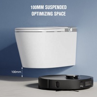 de toilette intelligente suspendue au mur avec réservoir toilette murale automatique à chasse d'eau sans capteur intelligent