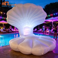 Décoration de coquillage gonflable géant personnalisé avec lumières LED RGB et ventilateur intégré pour fêtes et mariages