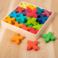 Mainan puzzle kubus anak-anak, mainan silang permata kristal akrilik cahaya tinggi kayu terbaru 2024
