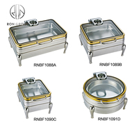 Restaurant Buffet Set Food Warmer Edelstahl Chafing Dish mit transparentem Glas deckel Catering Chafer Food Warmer
