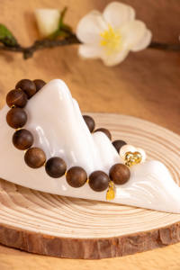 Pulsera de Cuentas de Madera de Arar Natural de Indonesia, Estilo Vintage Clásico, con Perla de Agua Dulce, Origen Guangdong, Genuina - Product Image 2