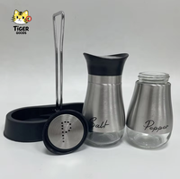 Salières et poivrières en verre de 120 ml avec couvercles en acier inoxydable pour la cuisine, le camping et le barbecue – Ensemble de salières et poivrières