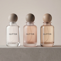 Botol Parfum Kaca Silinder Isi Ulang Berkualitas Tinggi 30ml 50ml 100ml, Matte Frost, Ukiran, Tutup Snap, Kosong
